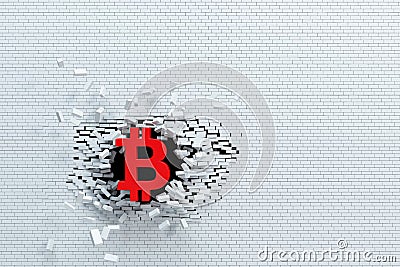Explosive growth of bitcoin, 3d concept Stock Photo