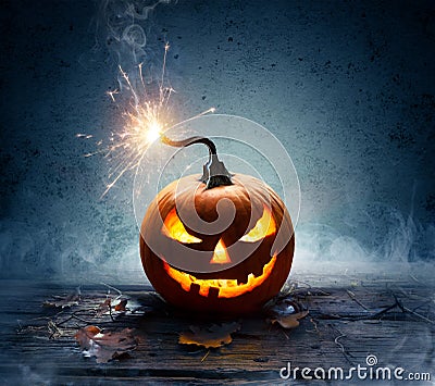 Explosive Halloween - Detonation Stock Photo