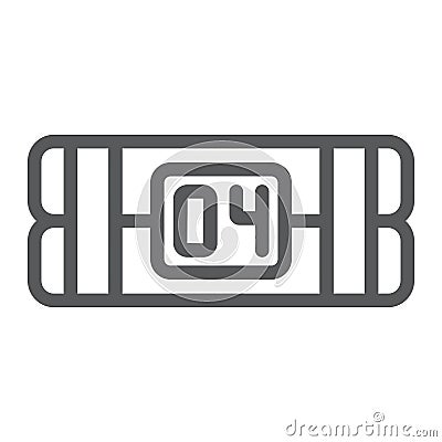 Explosives c4 line icon, army and weapon, detonating bomb sign, vector graphics, a linear pattern on a white background. Vector Illustration