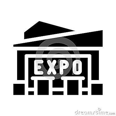 expo center glyph icon vector illustration Vector Illustration