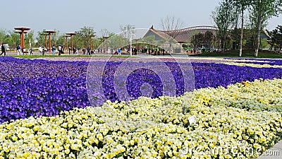 EXPO 2019, Chinese Classical Garden, Chinese Architectures, Chinese Culture, 2019 Beijing International Horticultural Exposition Editorial Stock Photo