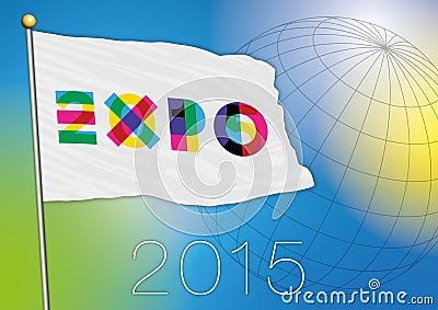 Expo 2015 flag Cartoon Illustration