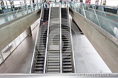 Expo MRT Green Line in Changi in CBP, Singapore, March 2, 2018 Editorial Stock Photo