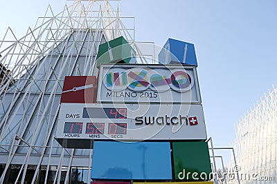 Expogate milan,milano expo2015 the countdown Editorial Stock Photo