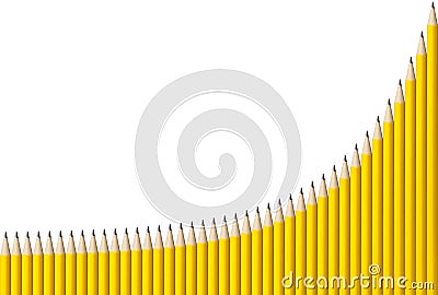 Exponential Graph Pencils Stock Photo