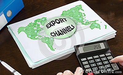 Export channels concept illustrated on a paper Stock Photo