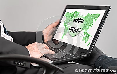 Export channels concept on a laptop Stock Photo