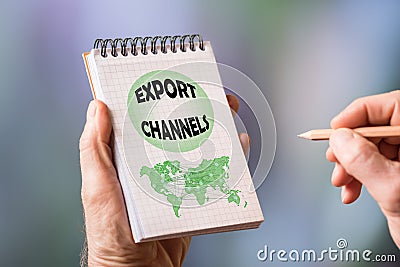 Export channels concept on a notepad Stock Photo