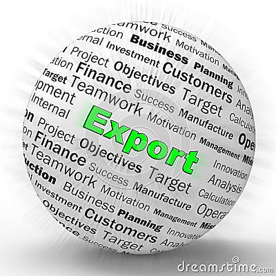 Export concept icon showing exportation of goods and products - 3d illustration Cartoon Illustration