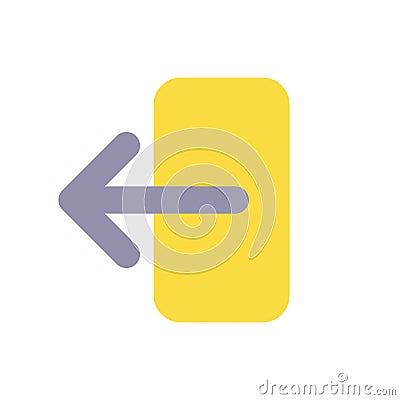 Export data flat color ui icon Vector Illustration