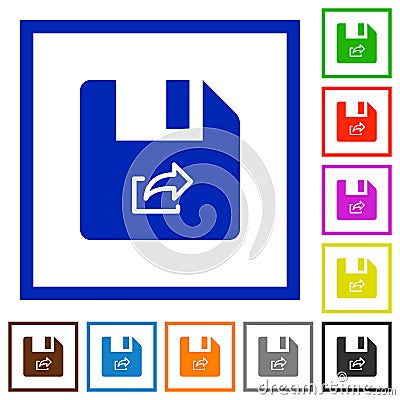 Export file flat framed icons Stock Photo