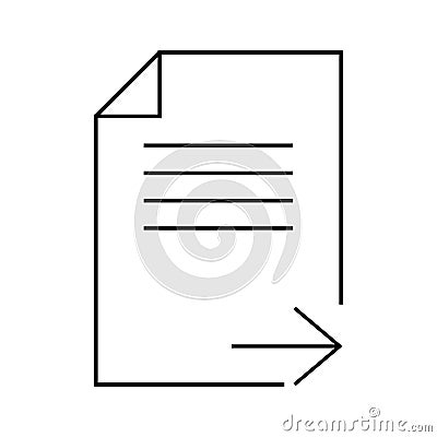 export file icon vector Cartoon Illustration