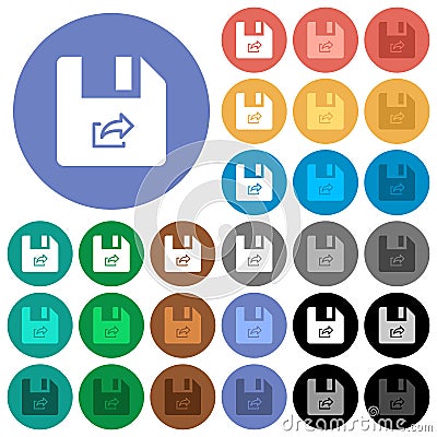 Export file round flat multi colored icons Stock Photo