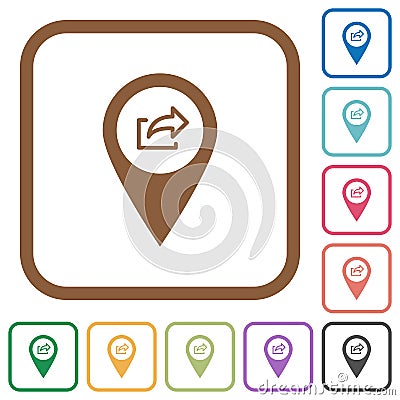 Export GPS map location simple icons Stock Photo