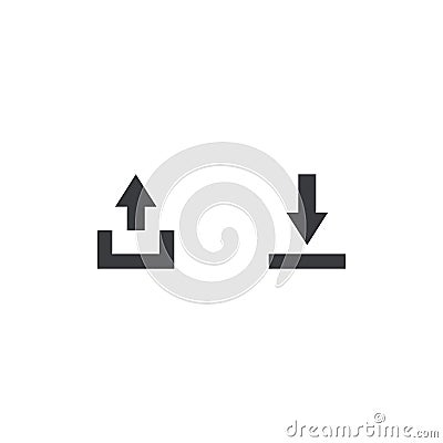 Export and import file icons. Upload, download sign. Share document symbol. Interface button. Element for design mobile app Vector Illustration