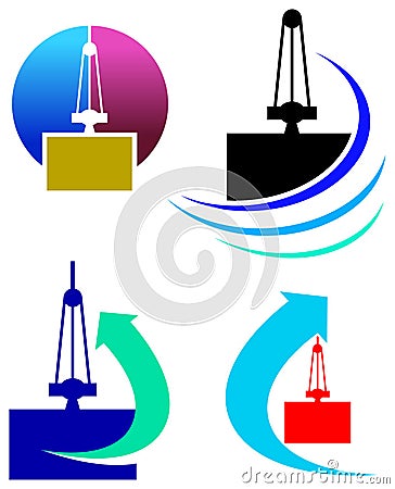 Export and import logo set Vector Illustration