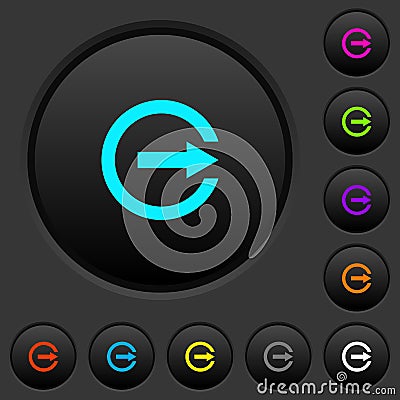 Export with inner arrow dark push buttons with color icons Stock Photo