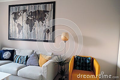 Exposition of apartments interiors. Living room Editorial Stock Photo