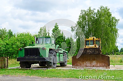 Exposition of special equipment that took part in liquidation of consequences of Chernobyl disaster in exclusion zone of Chernobyl Editorial Stock Photo