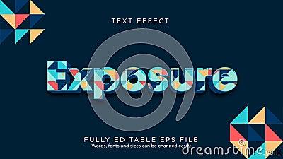 Exposure Geometric Pattern Text Effect Font Type Stock Photo