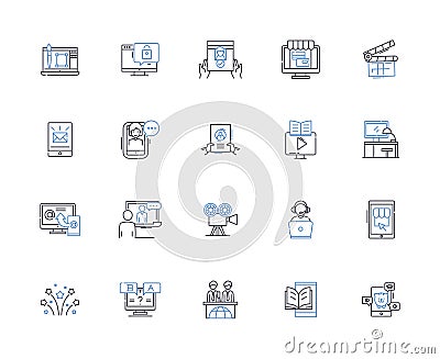 Exposure line icons collection. Light, Camera, Exposure, Shutter, Brightness, Aperture, ISO vector and linear Vector Illustration