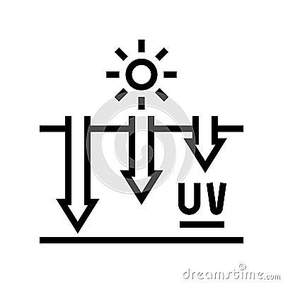 exposure of skin to uv rays tanning process line icon vector illustration Vector Illustration