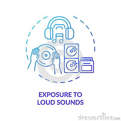 Exposure to loud sounds concept icon Vector Illustration