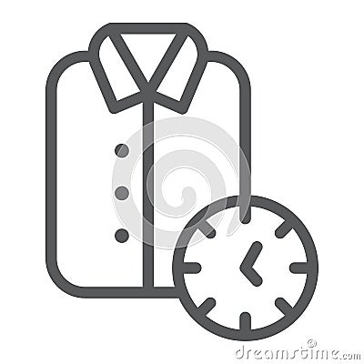 Express cleaning line icon, clean and service, shirt sign, vector graphics, a linear pattern on a white background. Vector Illustration