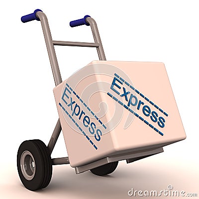 Express delivery on hand cart Stock Photo