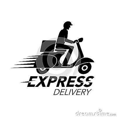 Express delivery icon concept. Scooter motorcycle service, order Vector Illustration