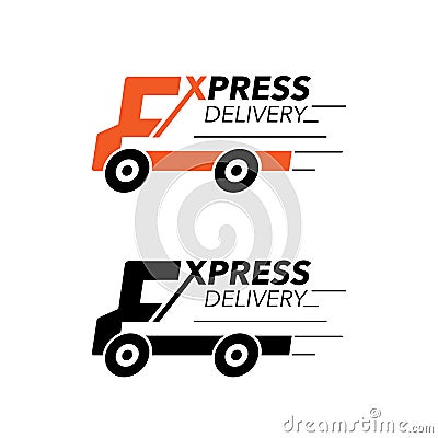 Express delivery icon concept. Truck service, order, worldwide, Vector Illustration