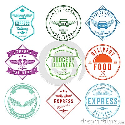 Express Delivery Label and Badges Design elements Vector Vector Illustration