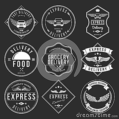 Express Delivery Label and Badges Design elements Vector Vector Illustration