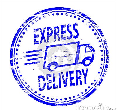 Express Delivery Rubber Stamp Vector Illustration