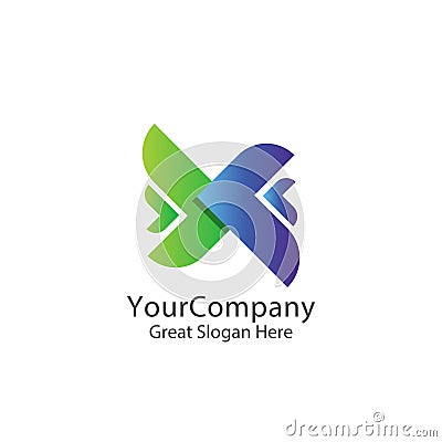 express logistic delivery or courier transport service logo. initial lettertype letter x. digital finance providence, money transf Vector Illustration