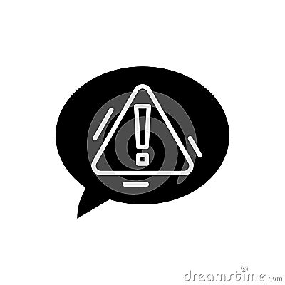 Expressing caution black icon concept. Expressing caution flat vector symbol, sign, illustration. Vector Illustration