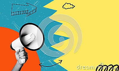 Expressing your own thoughts on the Internet. Modern design, contemporary art collage Stock Photo