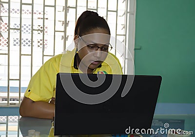 Expression of Deep Concentration Stock Photo