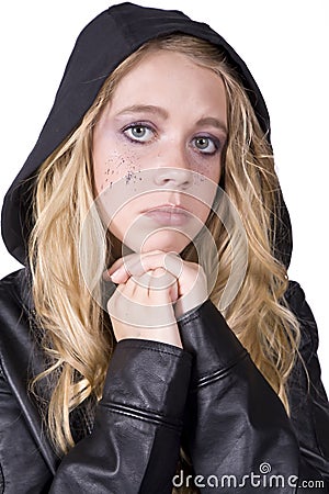 Expression girl sad look Stock Photo