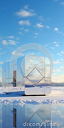 Unique Expressionist Architecture: Portable Tiny Home Cube With Parametric Design Stock Photo