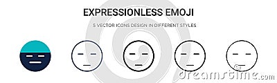 Expressionless emoji icon in filled, thin line, outline and stroke style. Vector illustration of two colored and black Vector Illustration