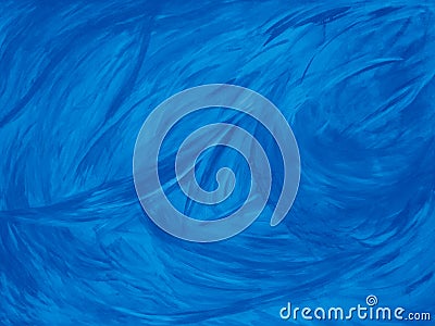 Abstraction of classic blue curved strokes as floral ornament in move.Canvas,acrylic,contemporary art,action painting Stock Photo