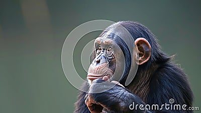expressive image whit chimpanzee monkey at zoo . Generative Ai Stock Photo