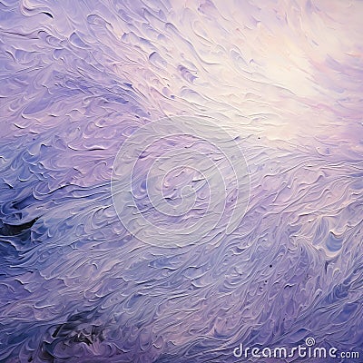 Expressive Impasto Painting Of Purple And Lavender Ocean Waves Stock Photo