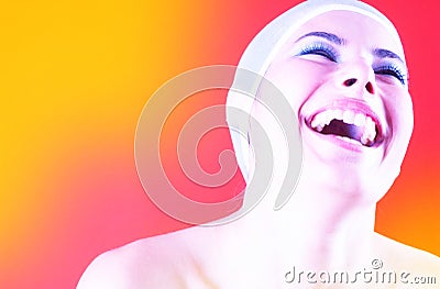 Expressive laugh. Stock Photo