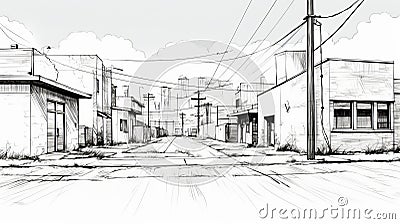 Expressive Manga Style Sketch Of Distressed Urban Street Cartoon Illustration