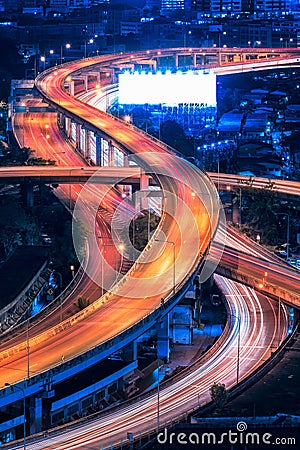 Expressway road in the centre of Bangkok,Thailand. Expressway is the infrastructure for transportation in big city. Stock Photo