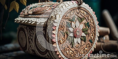 Exquisite Craftsmanship: Traditional Russian Birch Bark Products Stock Photo