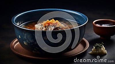 Exquisite Dashi Broth with Bonito and Kombu A Culinary Work of Art Perfect for Japanese Cuisine Connoisseurs food photography Stock Photo
