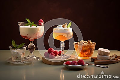 Exquisite Dessert in a Luxury Restaurant Stock Photo